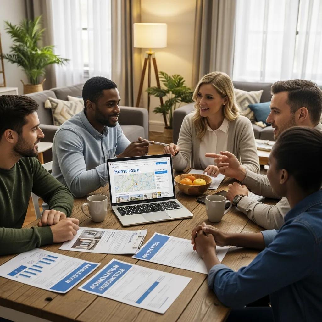 Home Loan Application Tips for Sacramento Residents 5 Diverse group discussing home loan options in a cozy setting