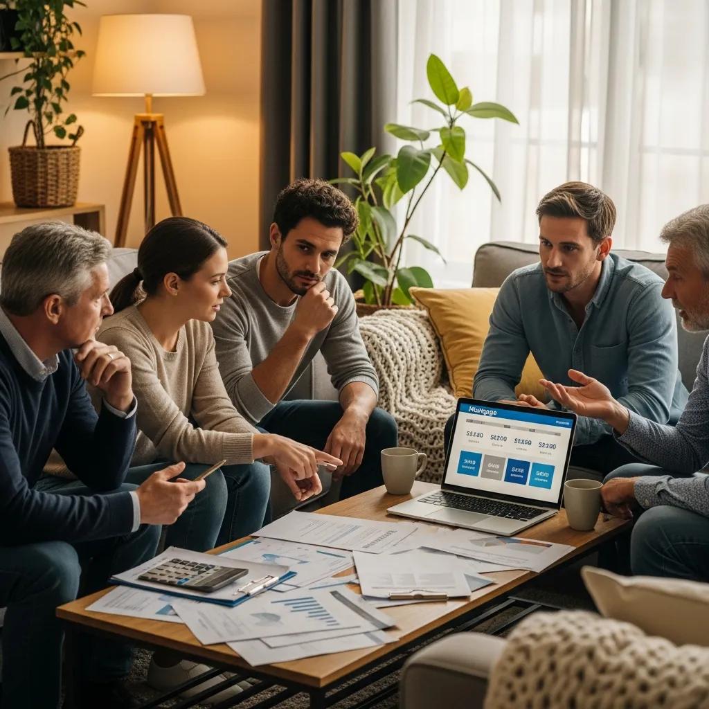 How to Find the Best Mortgage Brokers in Sacramento 1 Diverse group discussing mortgage options in a cozy living room