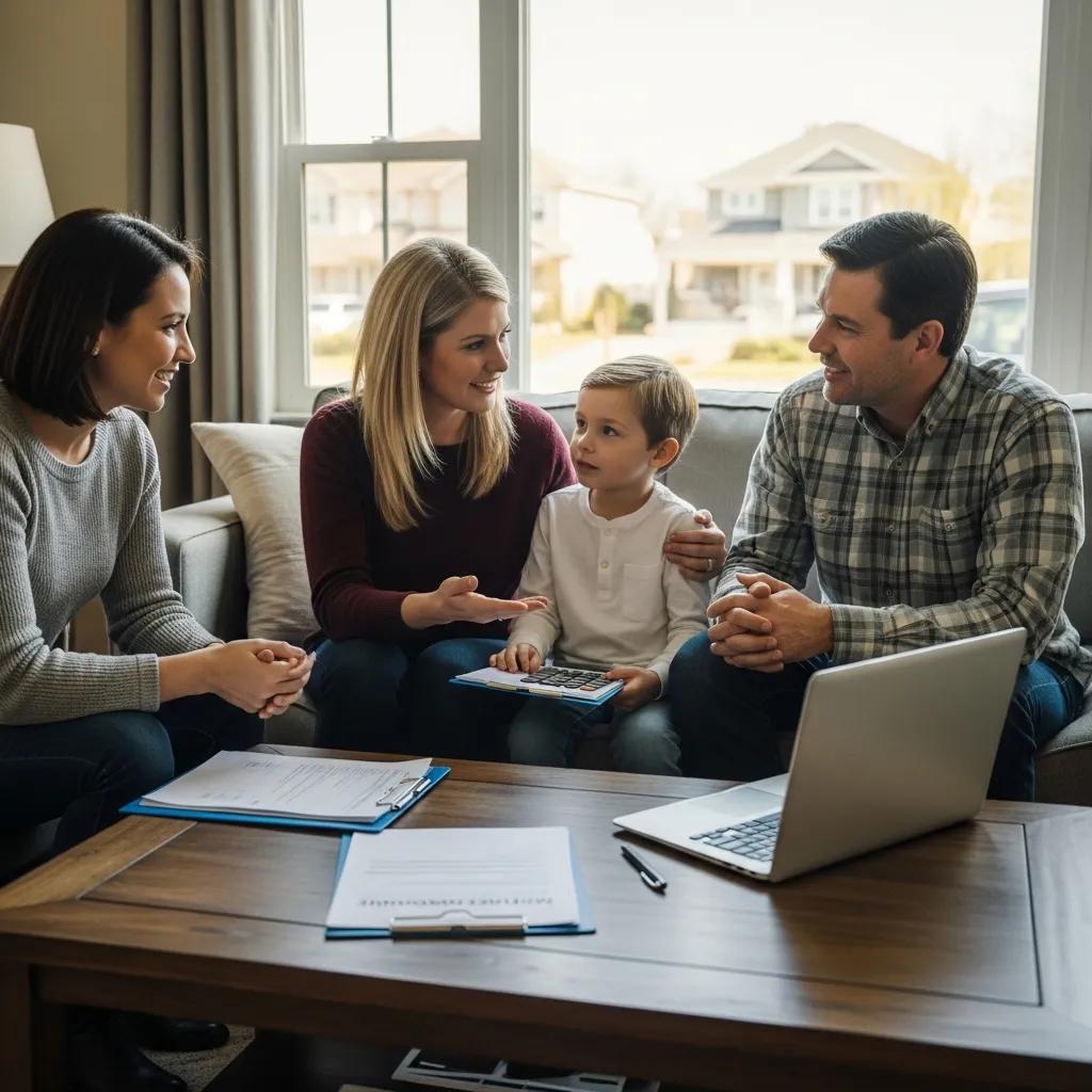 Elk Grove Adjustable-Rate Mortgages Explained 1 Family discussing adjustable-rate mortgage options in a cozy living room
