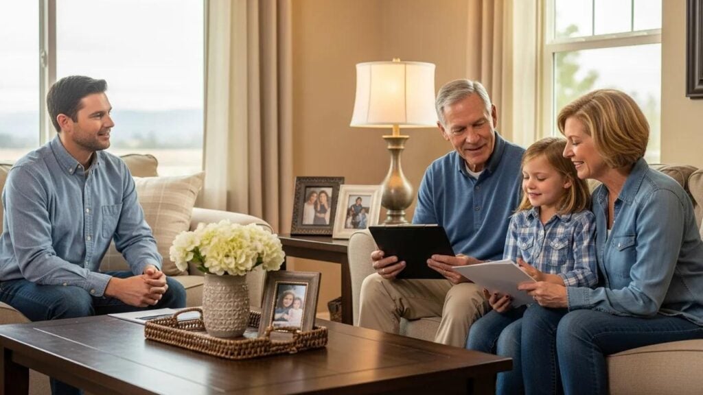 Elk Grove's Top Mortgage Lenders Revealed 1 Cozy home environment in Elk Grove showcasing family discussing mortgage options