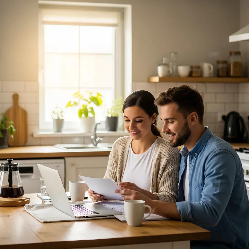 Discover Current Home Loan Rates in Sacramento Today 1 Couple reviewing mortgage documents in a cozy kitchen setting