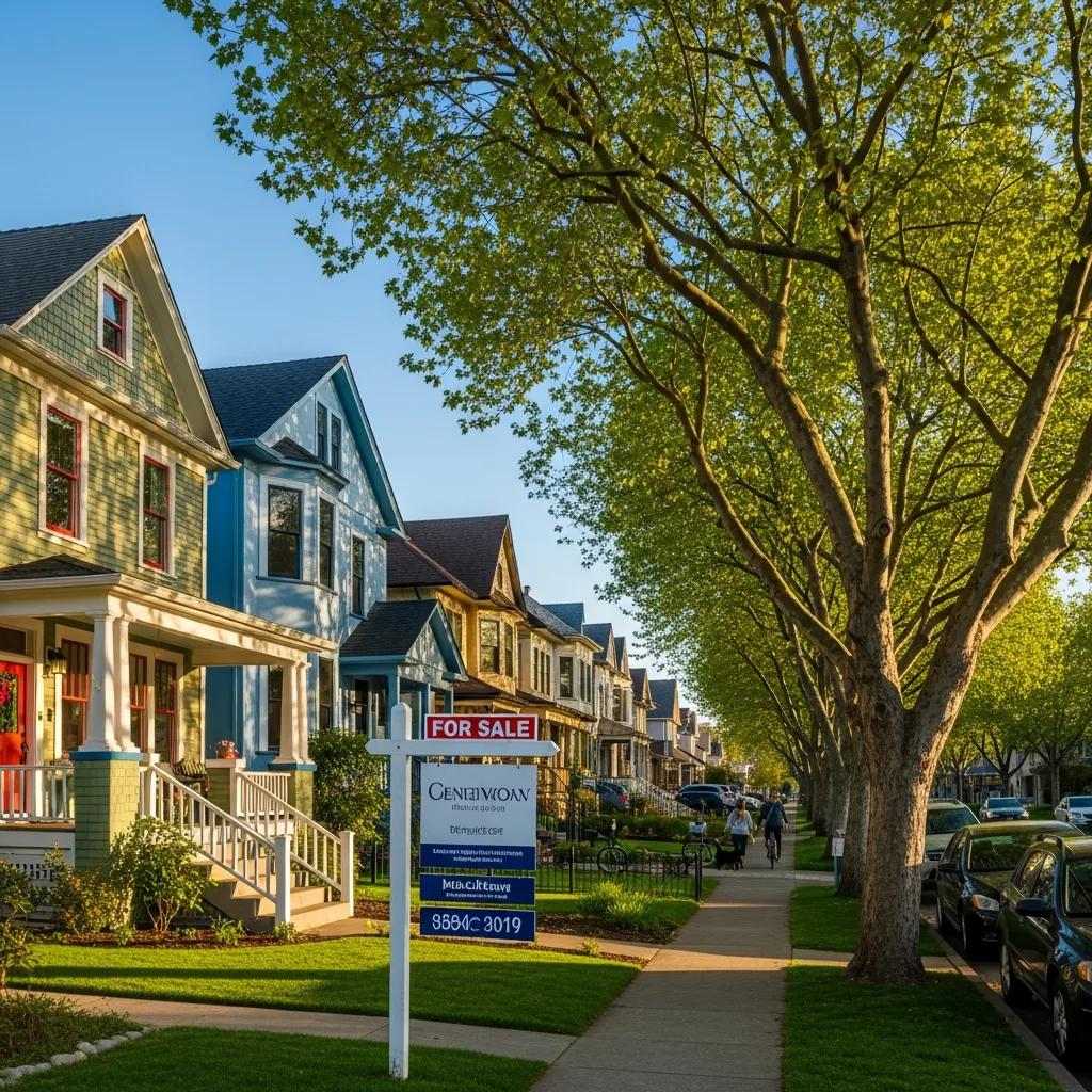 Diverse Sacramento neighborhood showcasing homes, representing local housing market trends and community